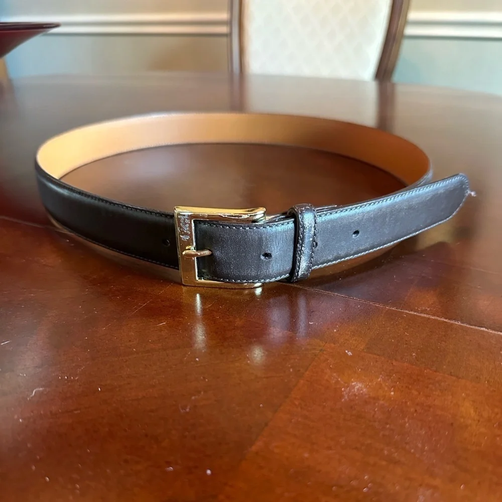 Coach Brown Leather Belt with Gold Buckle 36”